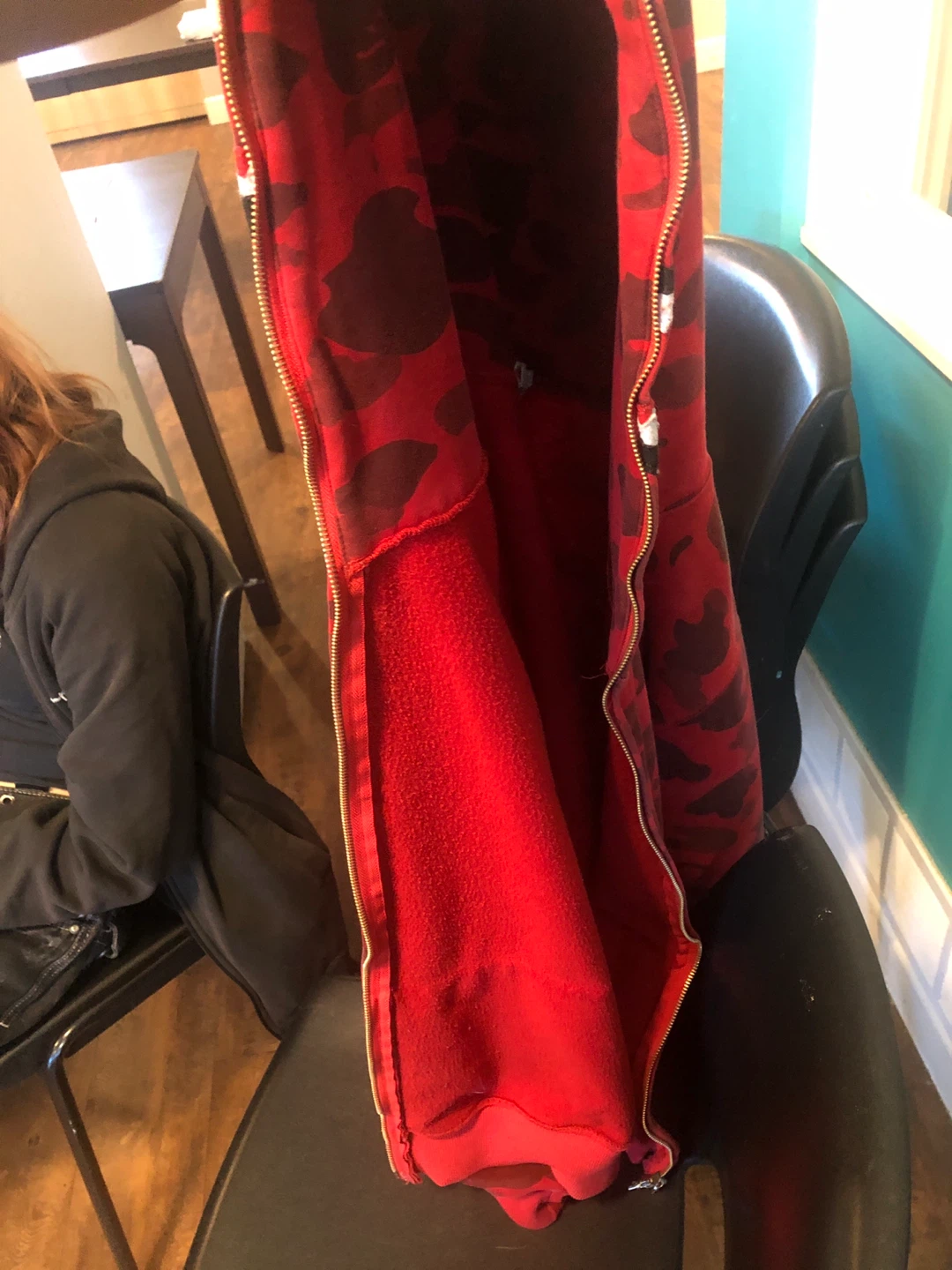 BAPE Red Camo Shark Full Zip Hoodie - photo 3