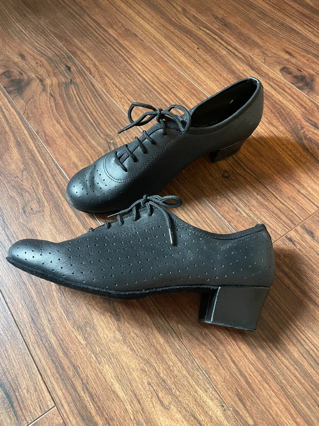 Black Leather Ballroom Dance Shoes