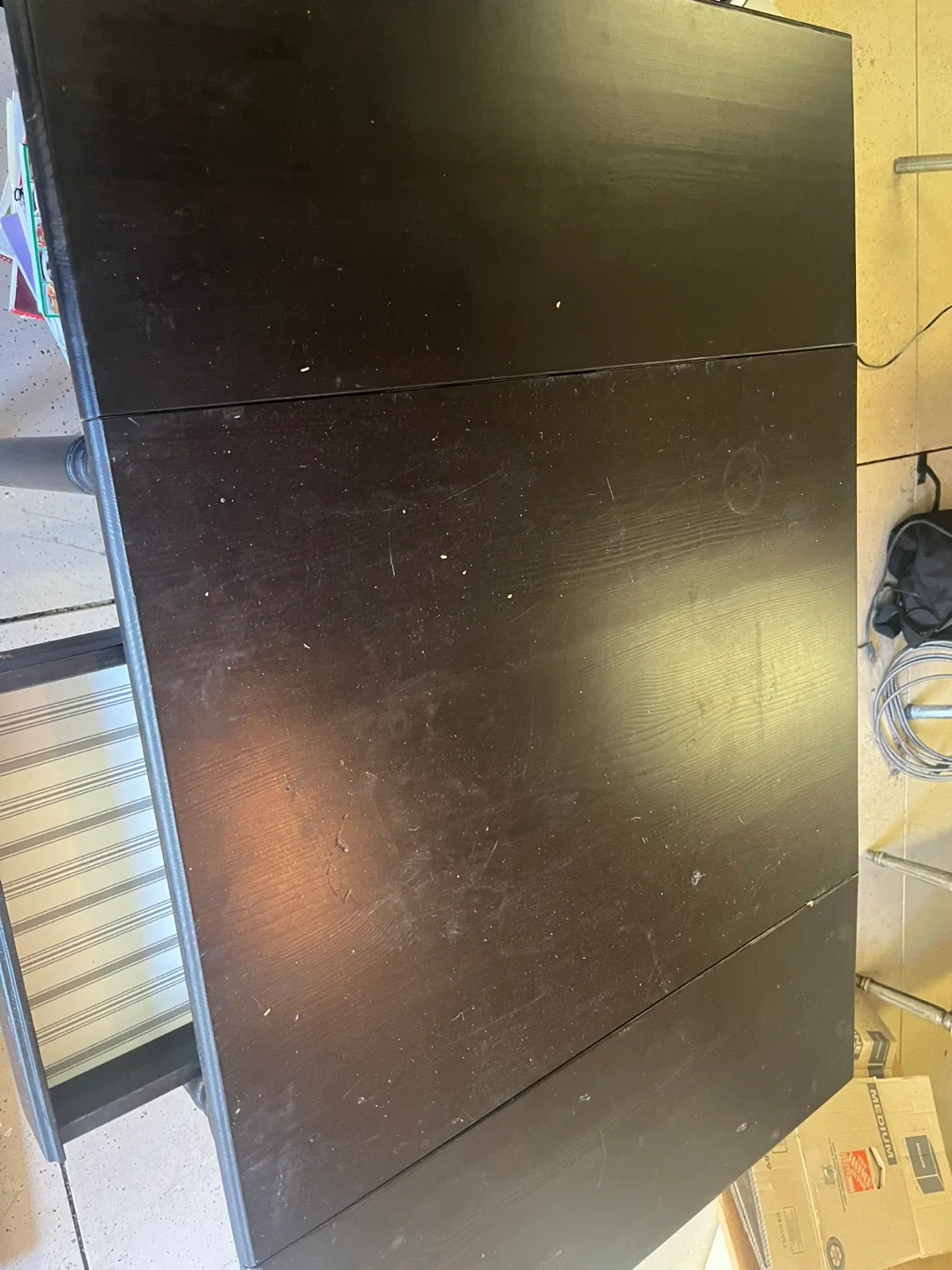 Black Drop Leaf Table with Drawer image indicator(2)