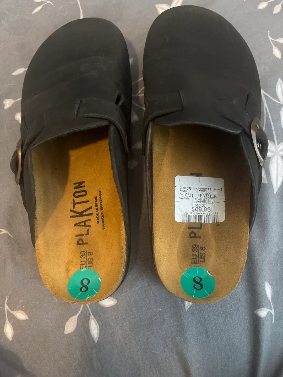 Plakton Black Leather Clogs - Size 8 image indicator(3)