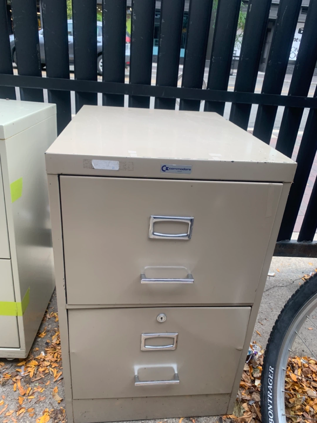 Metal 2-Drawer Filing Cabinet - Beige - photo 2