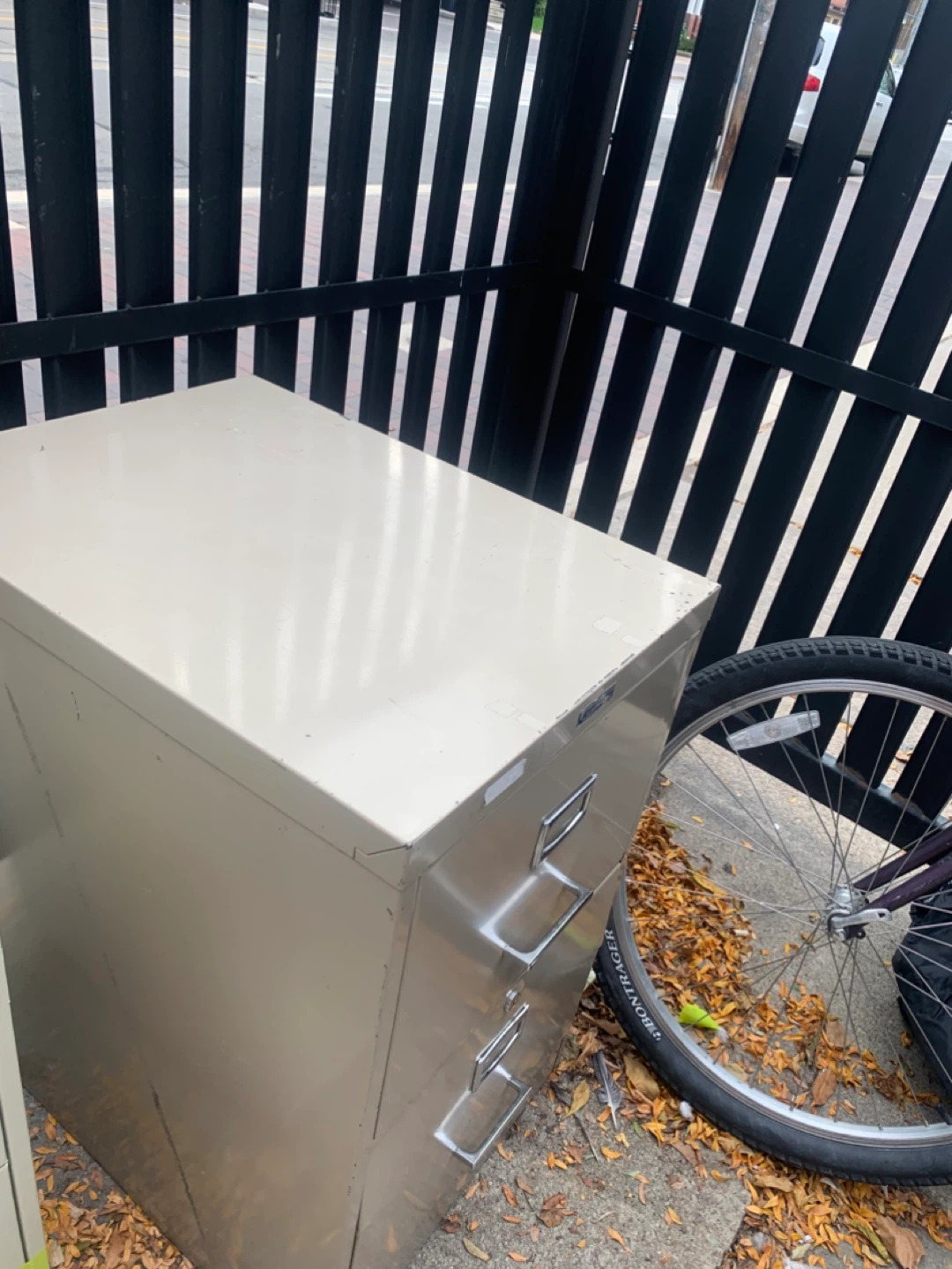 Metal 2-Drawer Filing Cabinet - Beige - photo 5