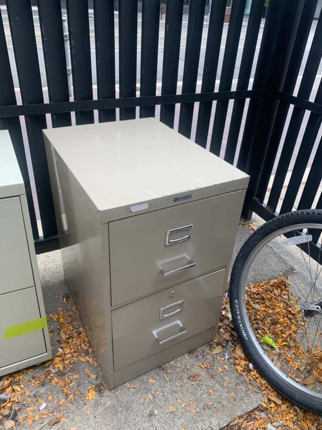 Metal 2-Drawer Filing Cabinet - Beige thumbnail