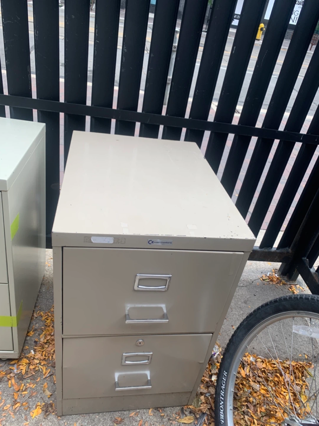 Metal 2-Drawer Filing Cabinet - Beige - photo 3