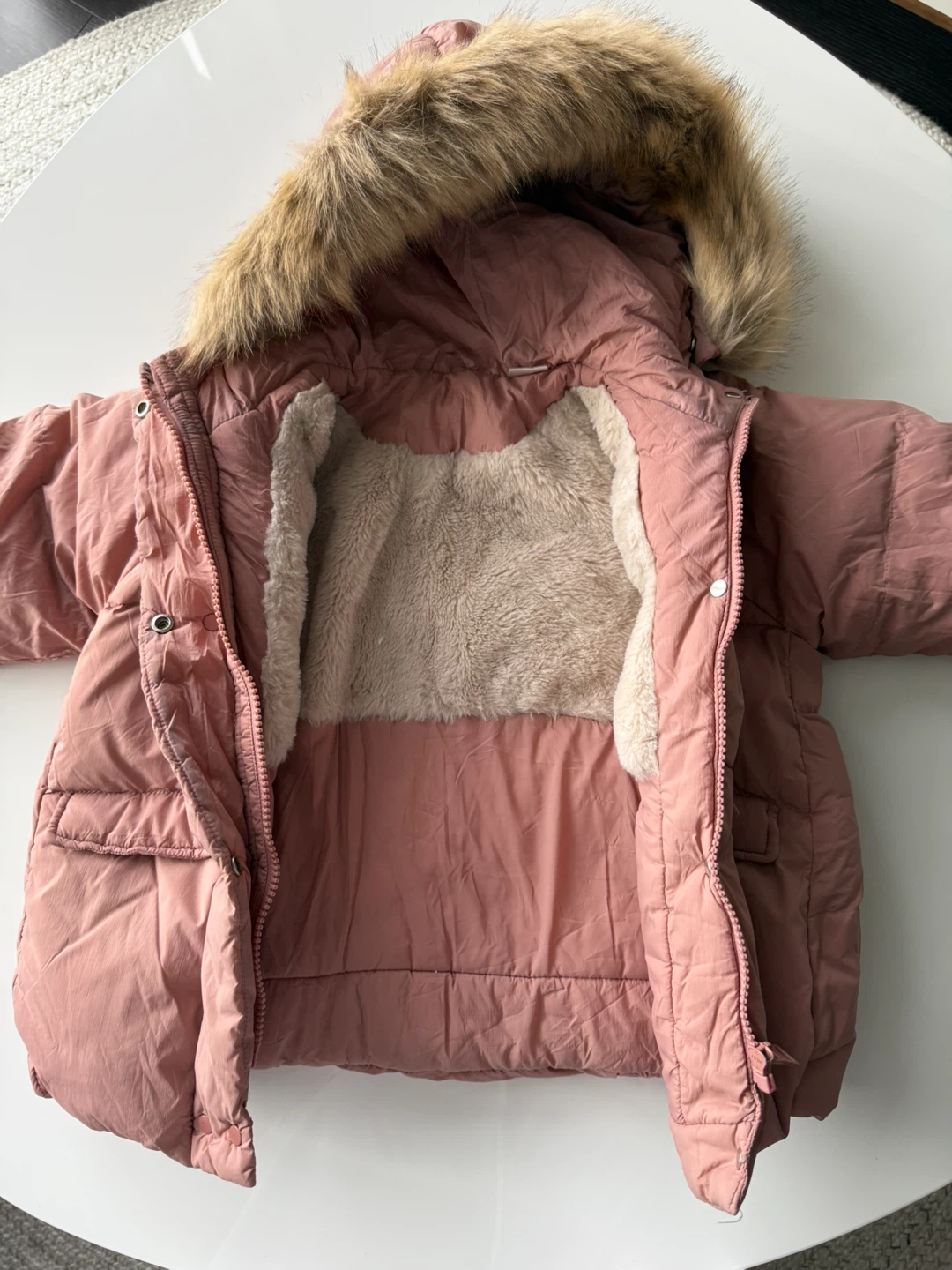 Pink Puffer Jacket with removable Fur trim - photo 2