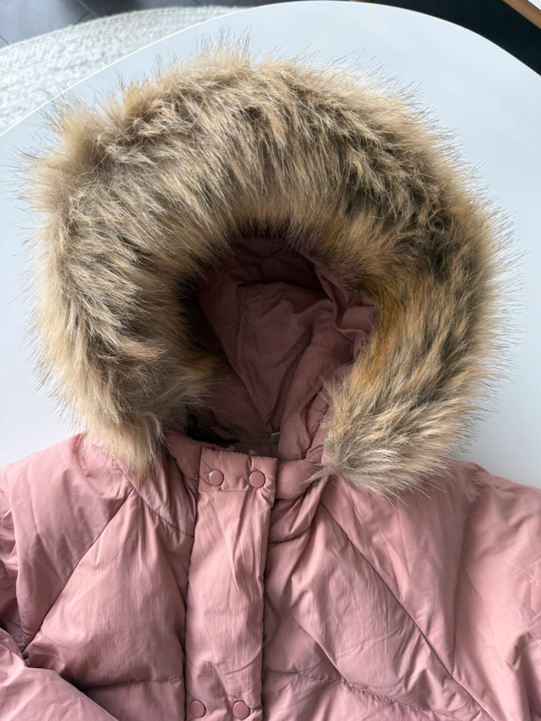 Pink Puffer Jacket with removable Fur trim - photo 3