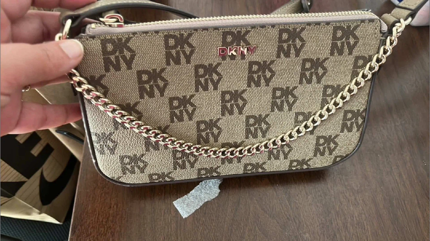 DKNY Brown Patterned Crossbody Bag