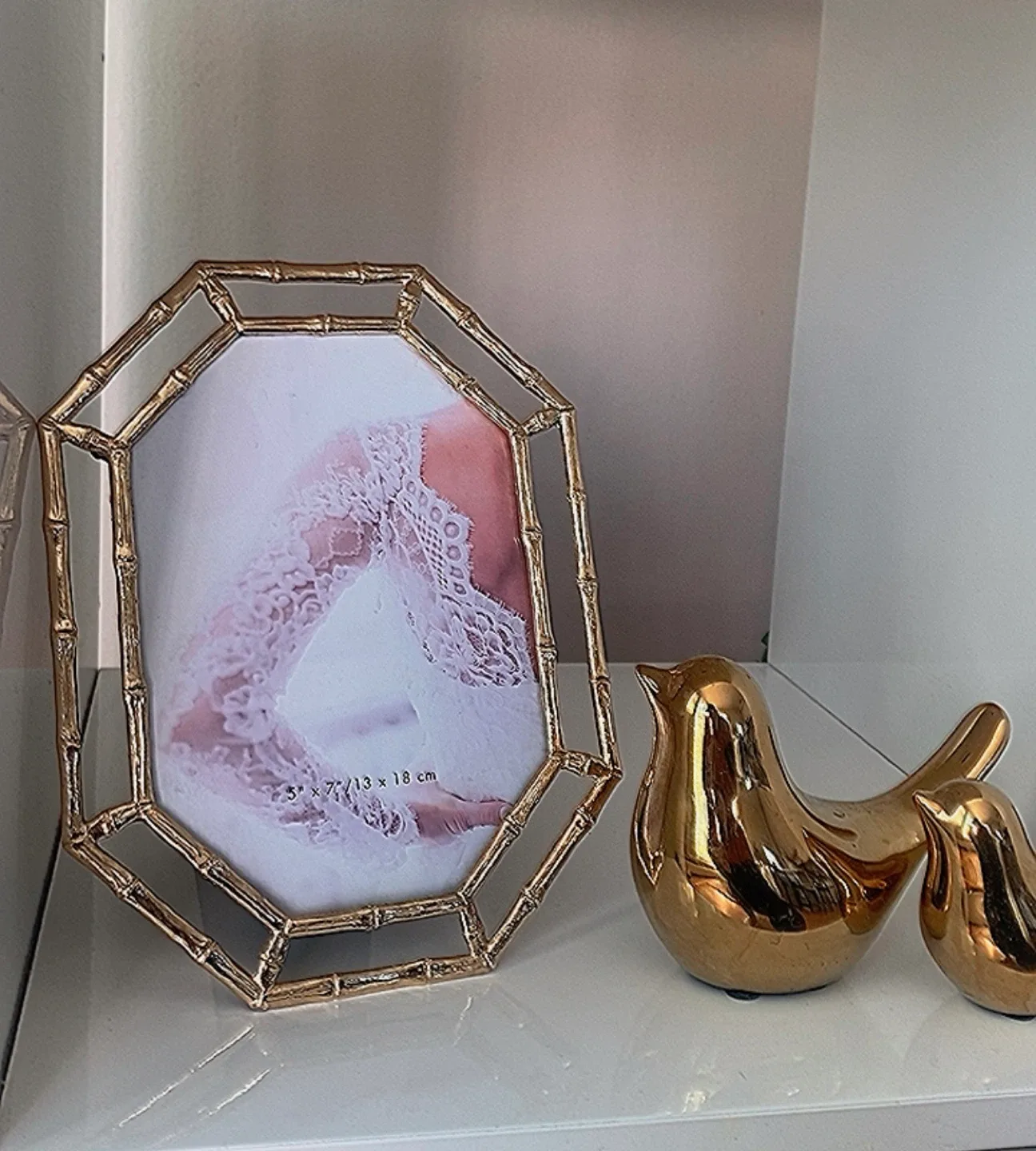 Gold Bamboo Style Photo Frame - 5"x7" thumbnail