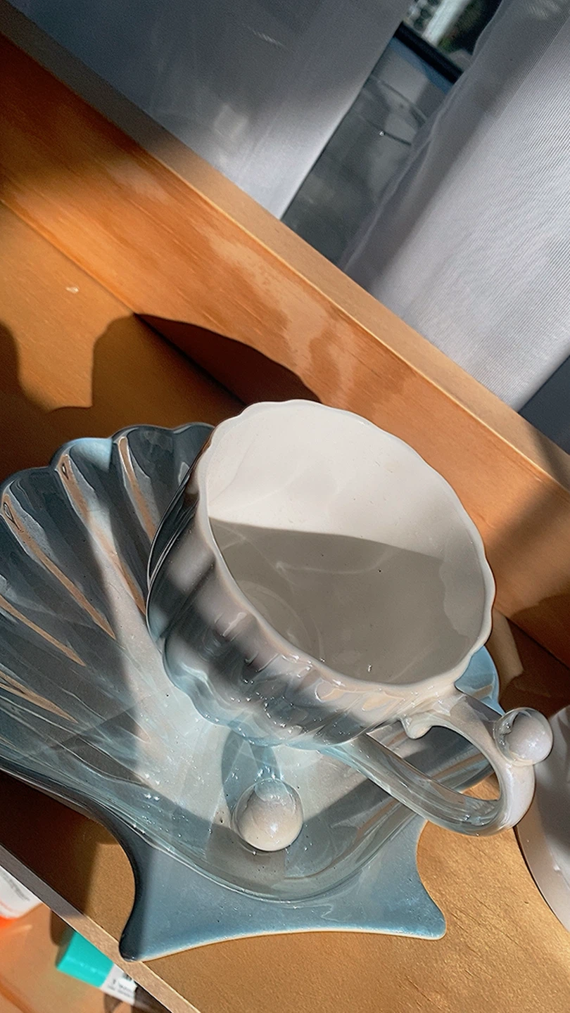 Vintage Seashell Cup and Saucer Set - photo 3