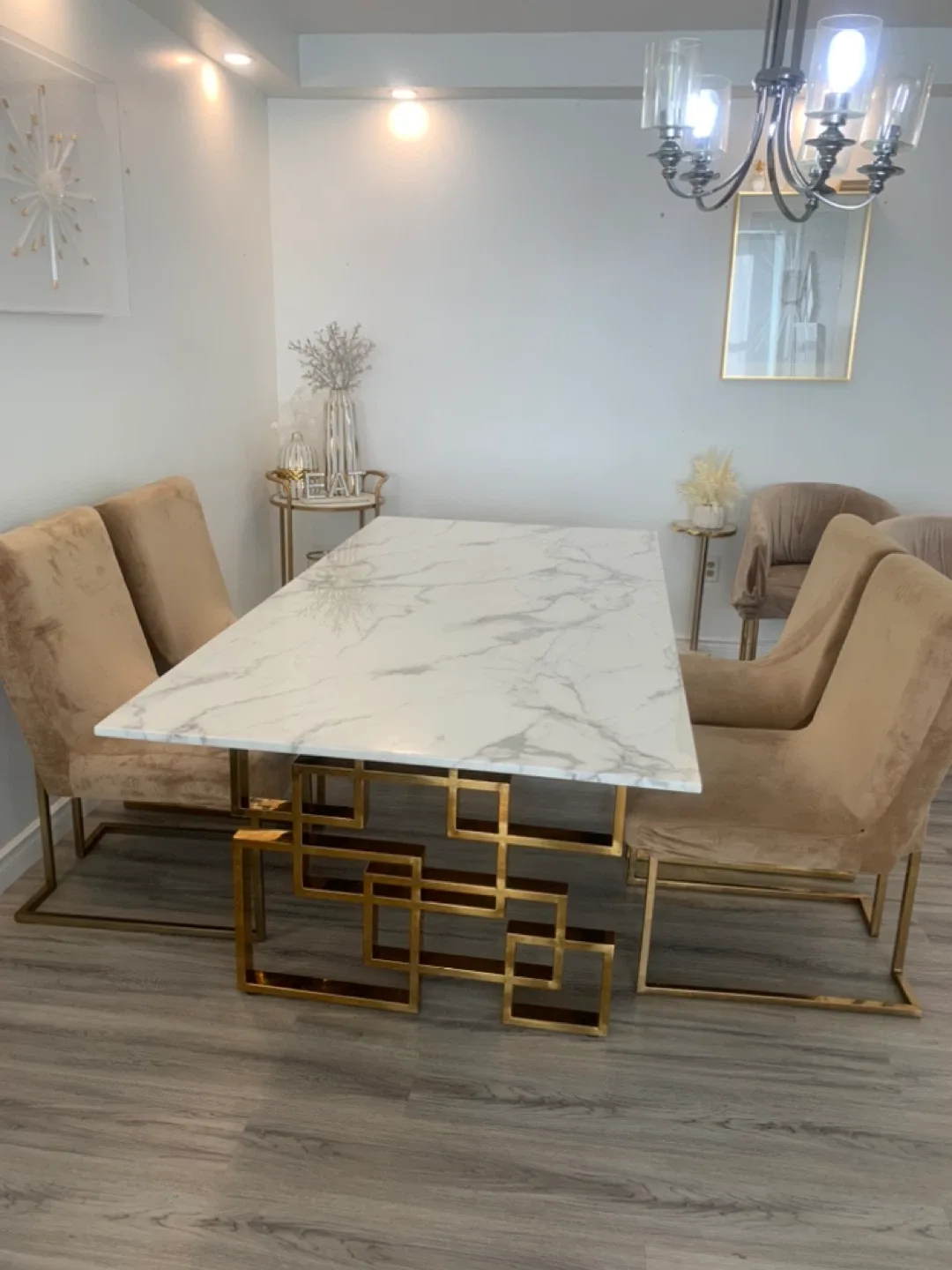 Marble dining table set image indicator(9)