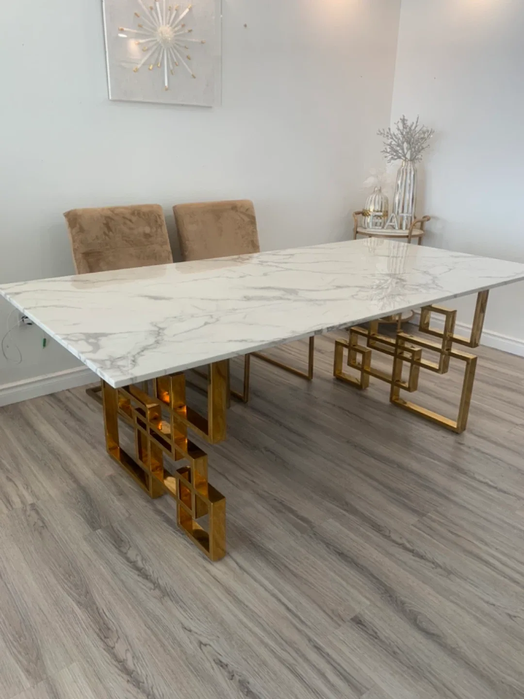 Marble dining table set image indicator(3)