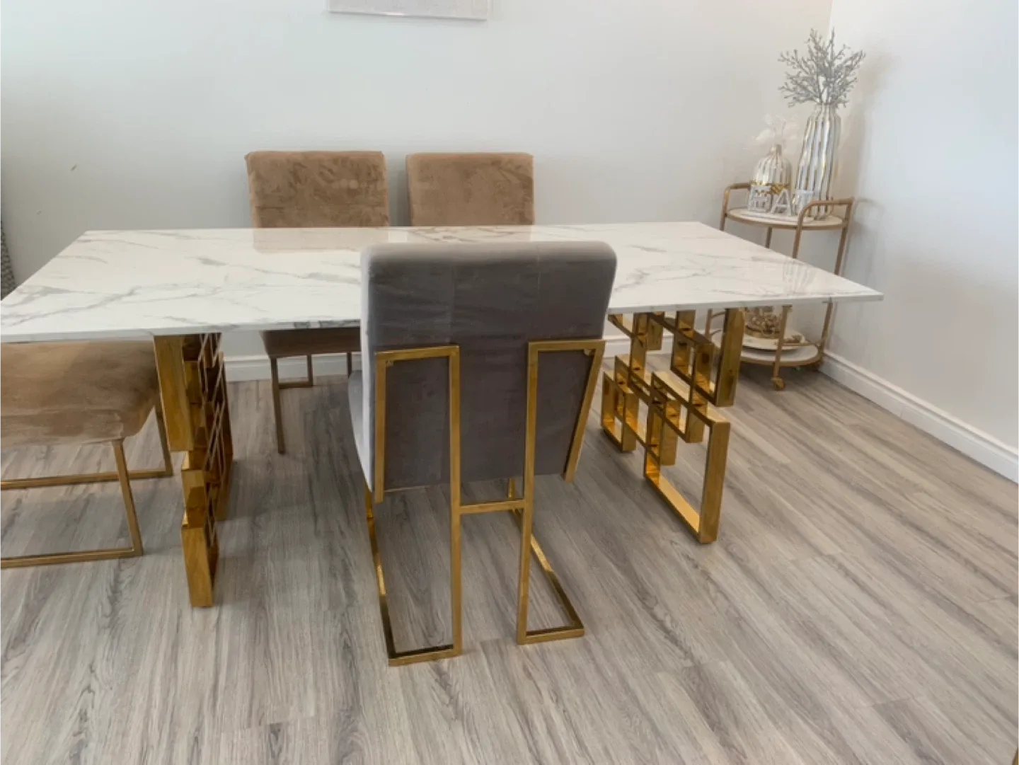 Marble dining table set image indicator(4)