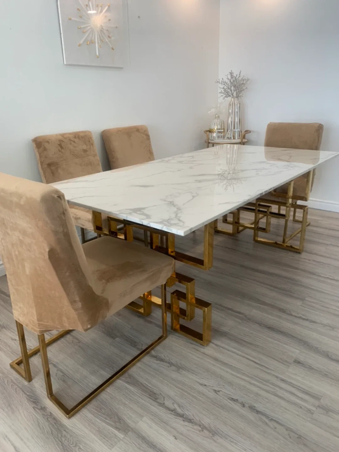 Marble dining table set image indicator(8)