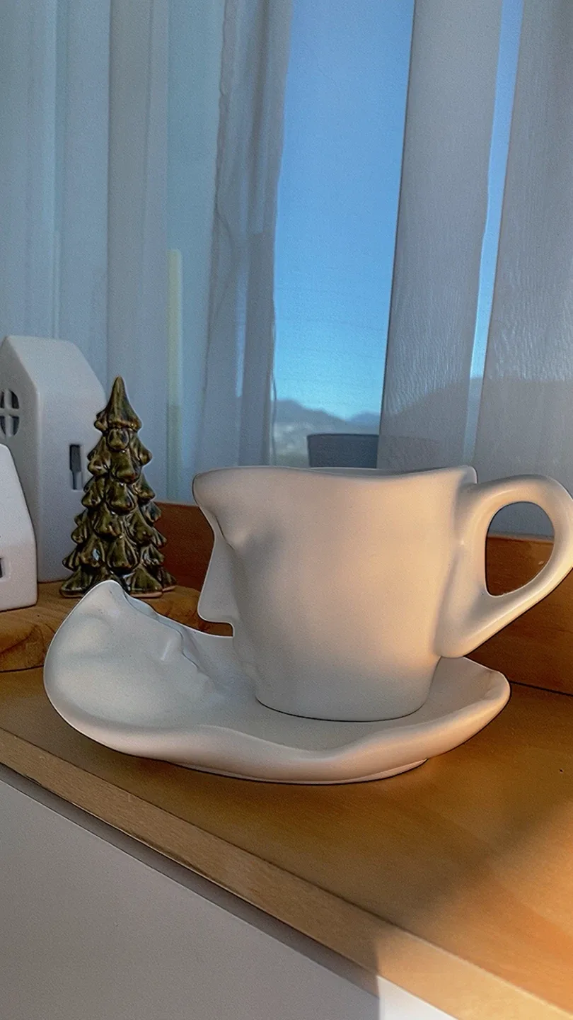 Face Design Teacup and Saucer thumbnail