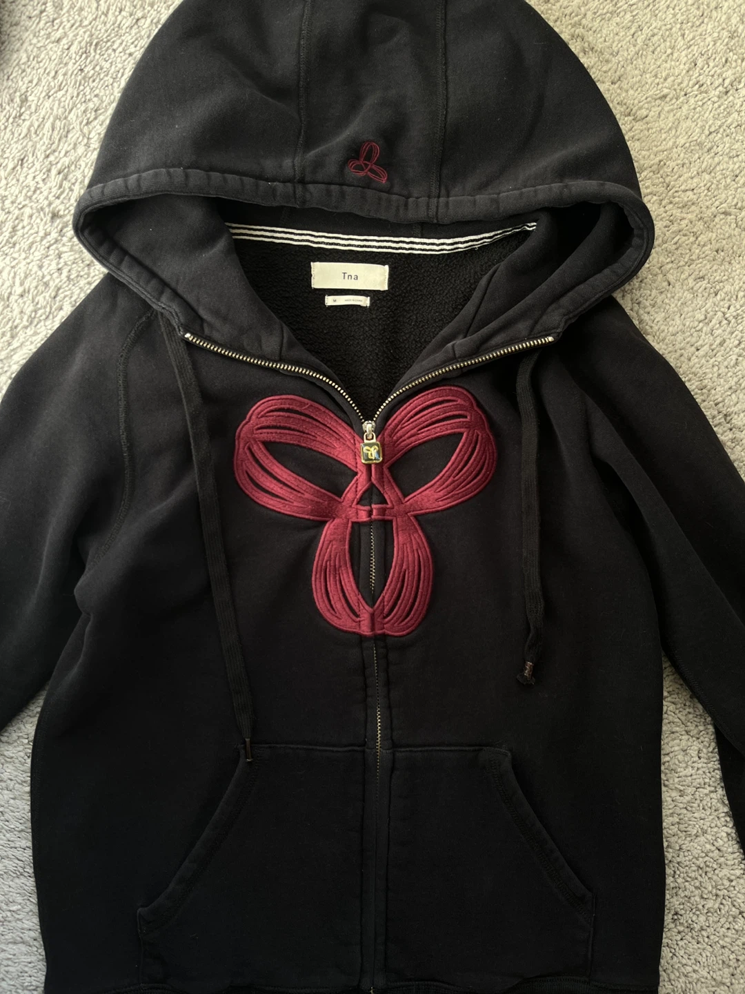 TNA Black Zip-Up Hoodie - Size M
