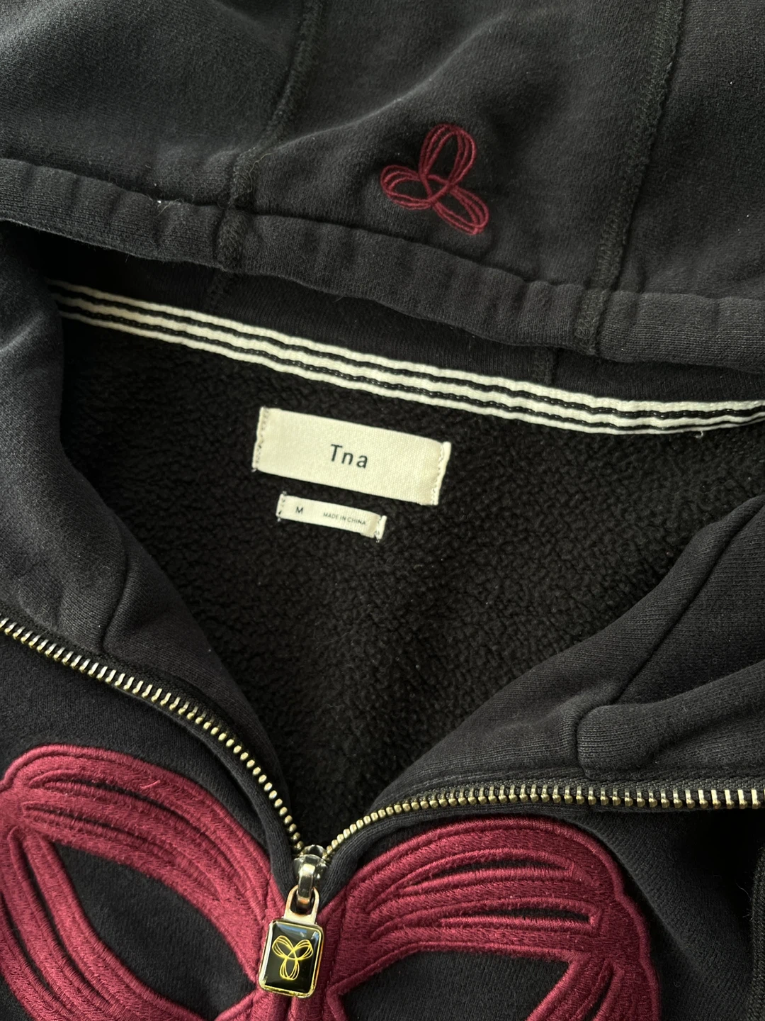 TNA Black Zip-Up Hoodie - Size M - photo 2
