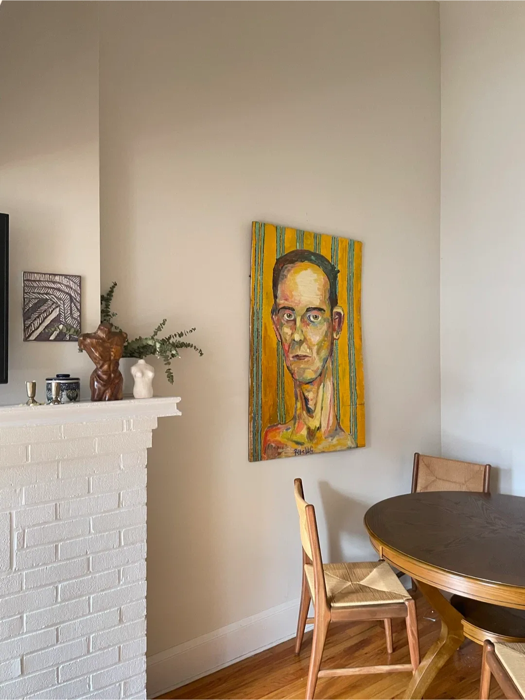 Set of 5 Wooden Dining Chairs and TABLEwith Woven Seats image indicator(7)