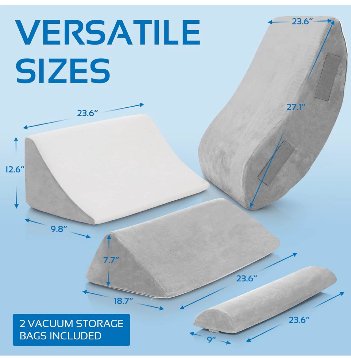 AllSett 4-Piece Wedge Pillow Set - Memory Foam - photo 2