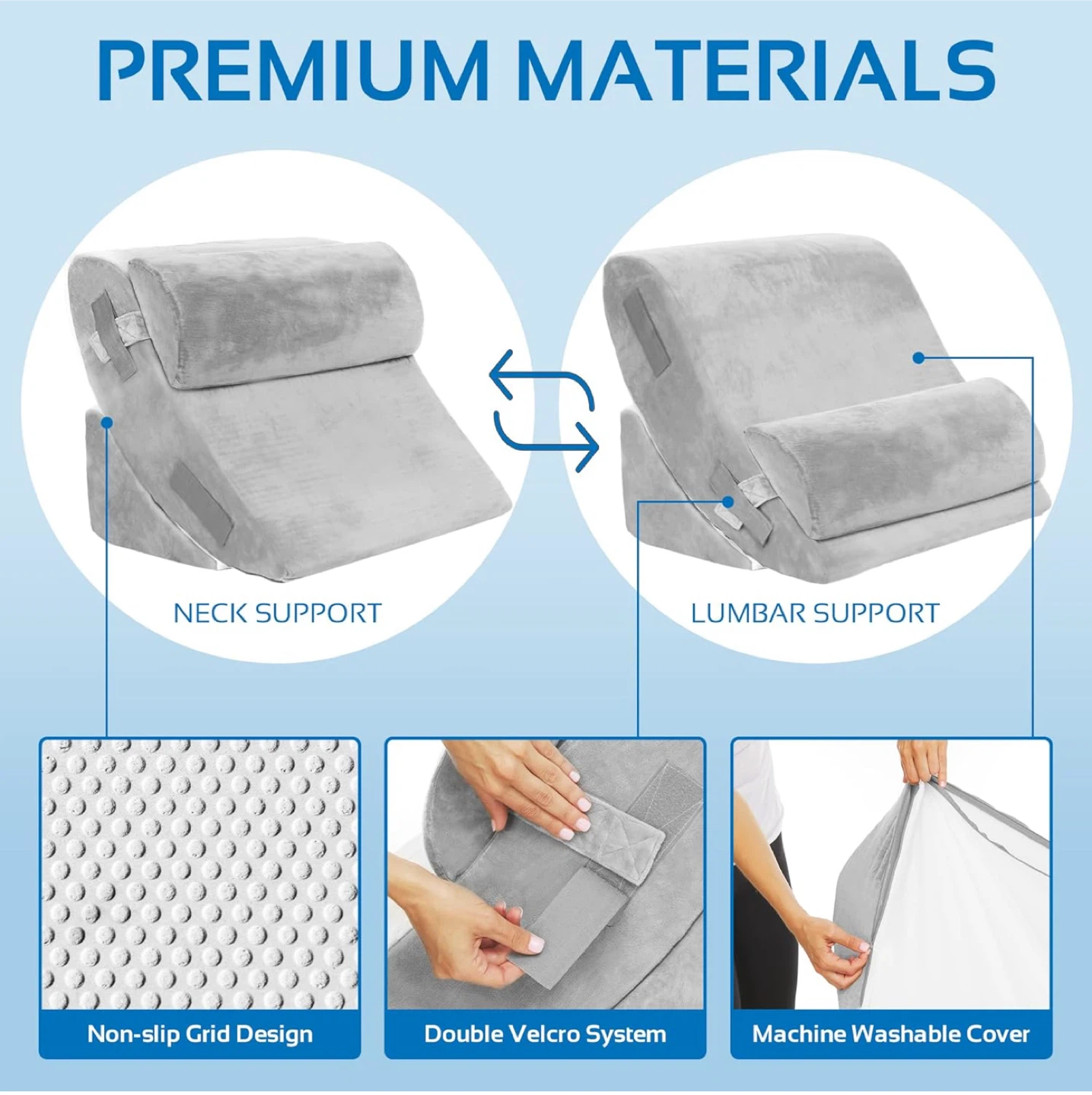 AllSett 4-Piece Wedge Pillow Set - Memory Foam - photo 5