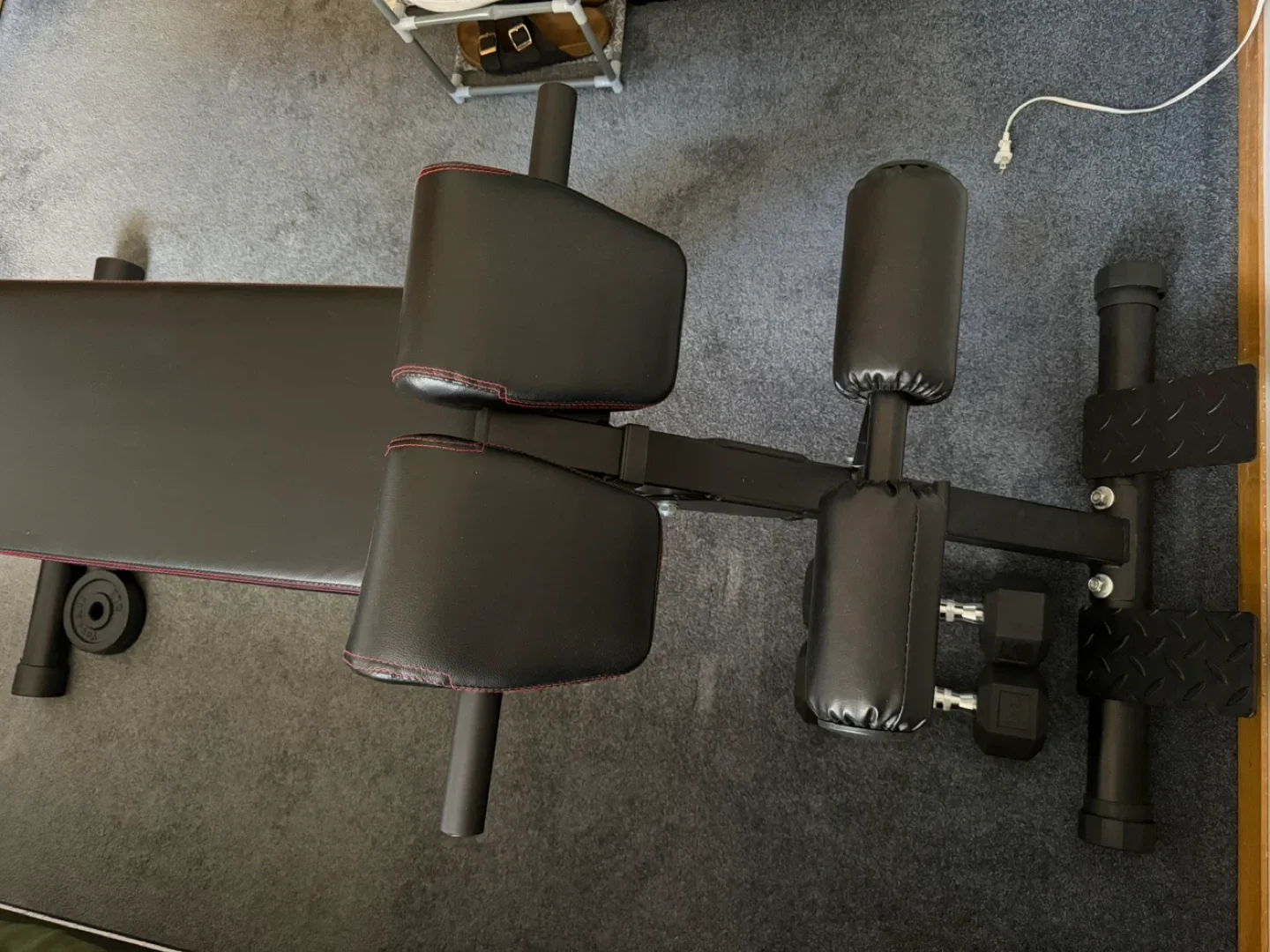 Adjustable Hyperextension Workout Bench - Black image indicator(4)