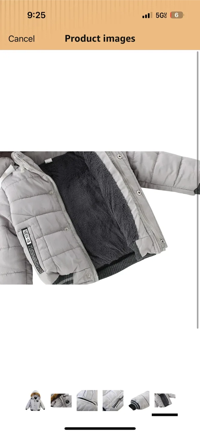 Stylish Fashion Toddler Grey Puffer Jacket image indicator(6)