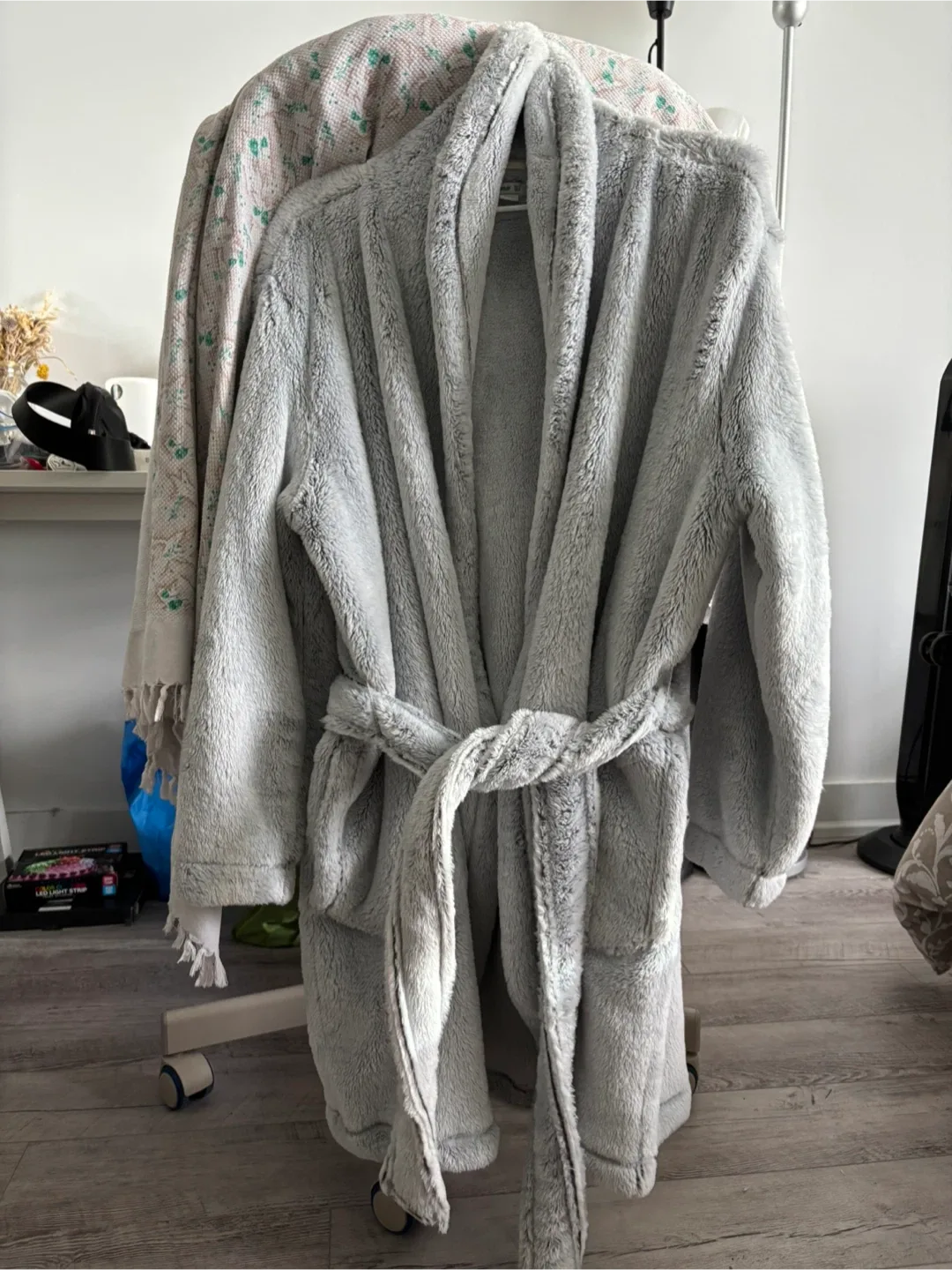 Grey Plush Robe - Cozy & Comfy thumbnail