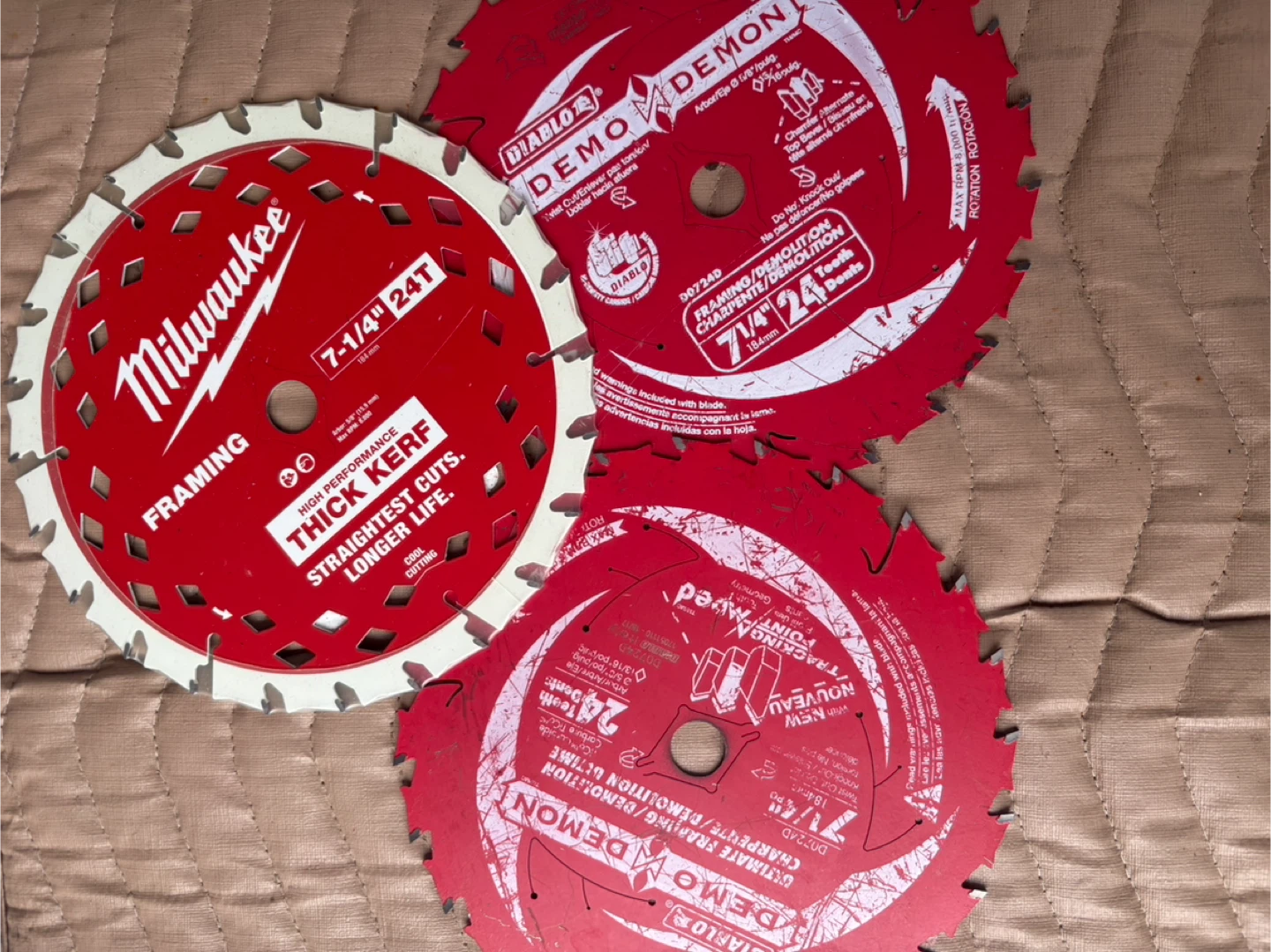 Milwaukee & Diablo 7-1/4" Saw Blades