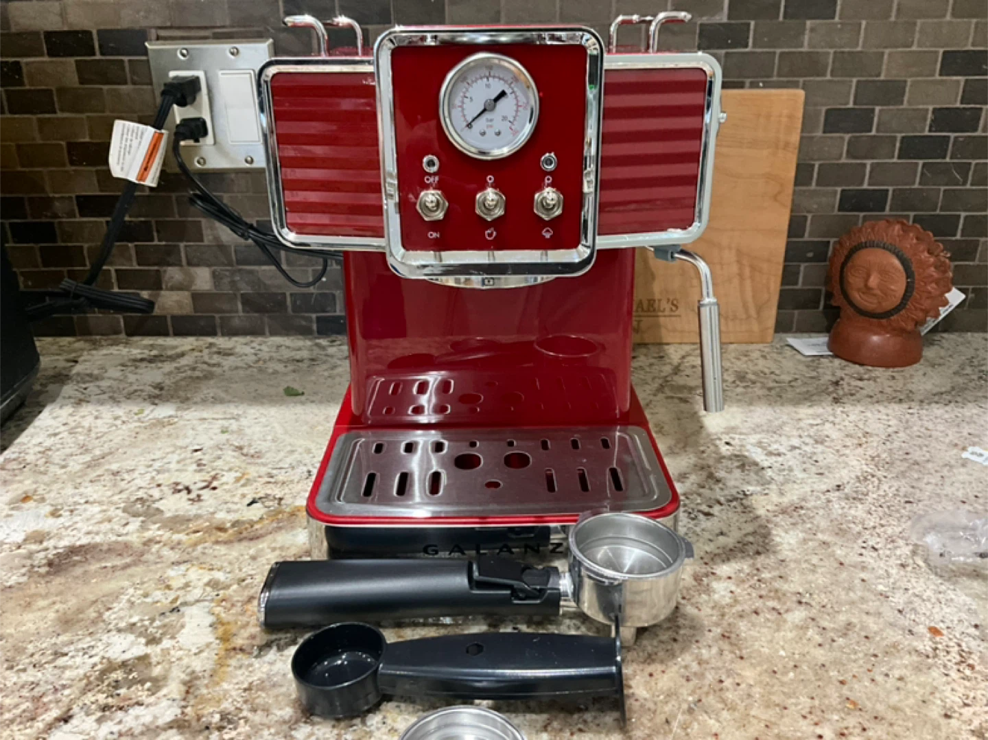 GalanZ Retro Espresso Machine - Red
