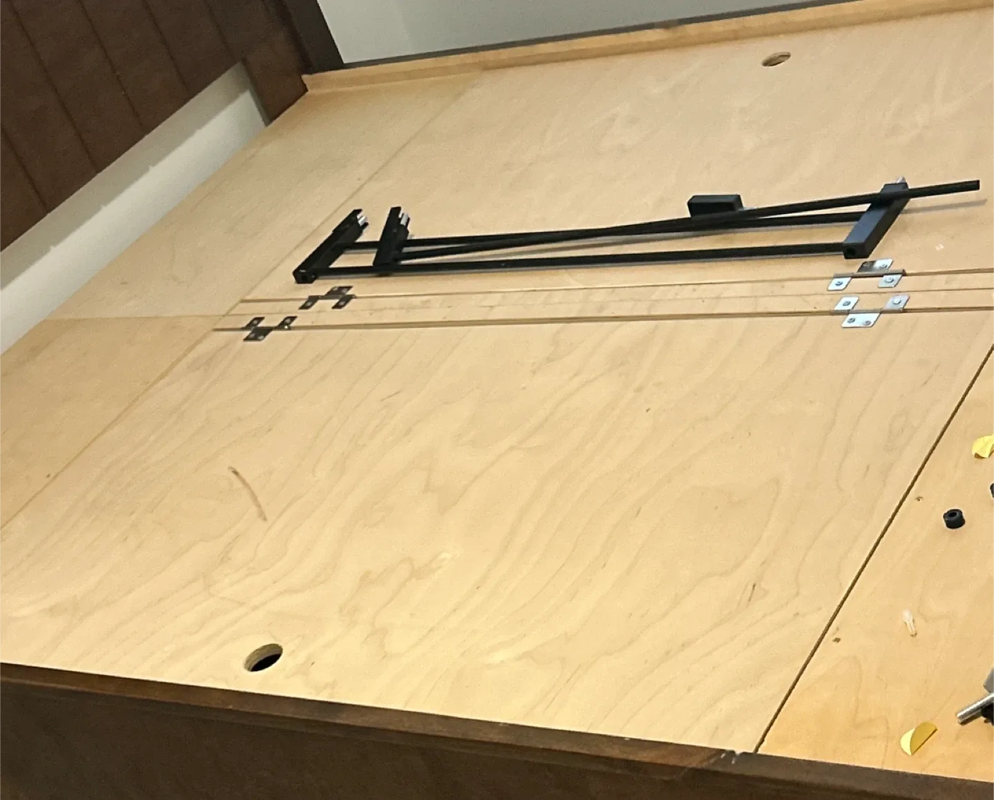 Dark Wood Headboard and box bed x2 image indicator(2)