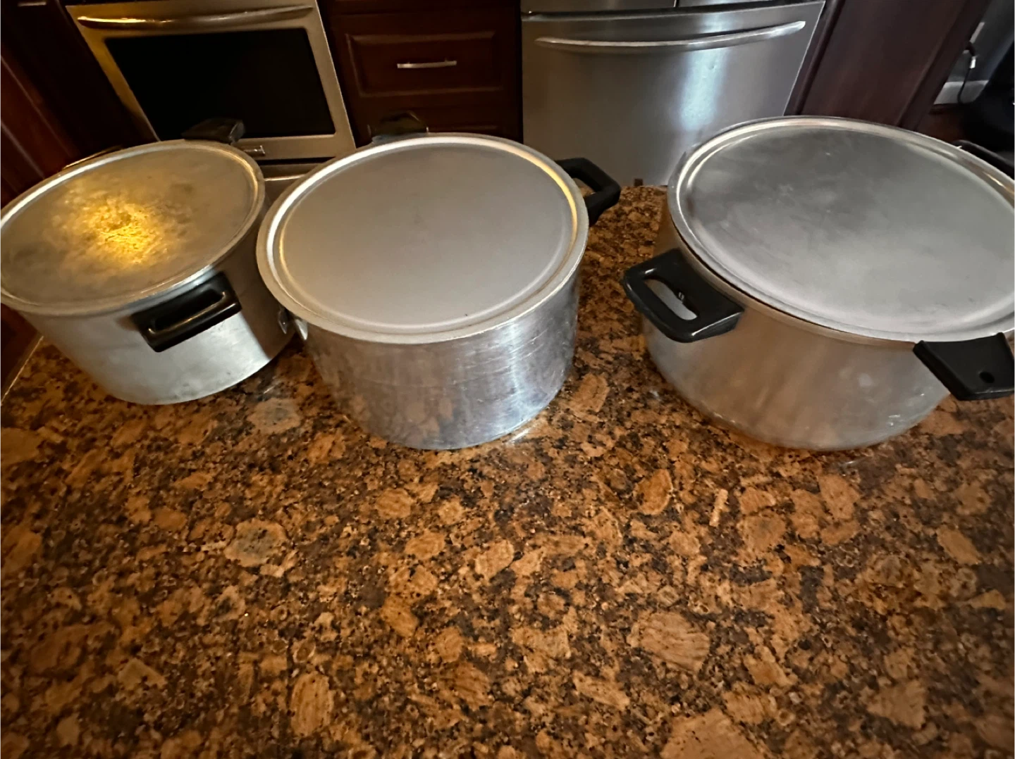 Set of 3 Silver Steel Stock Pots - photo 2