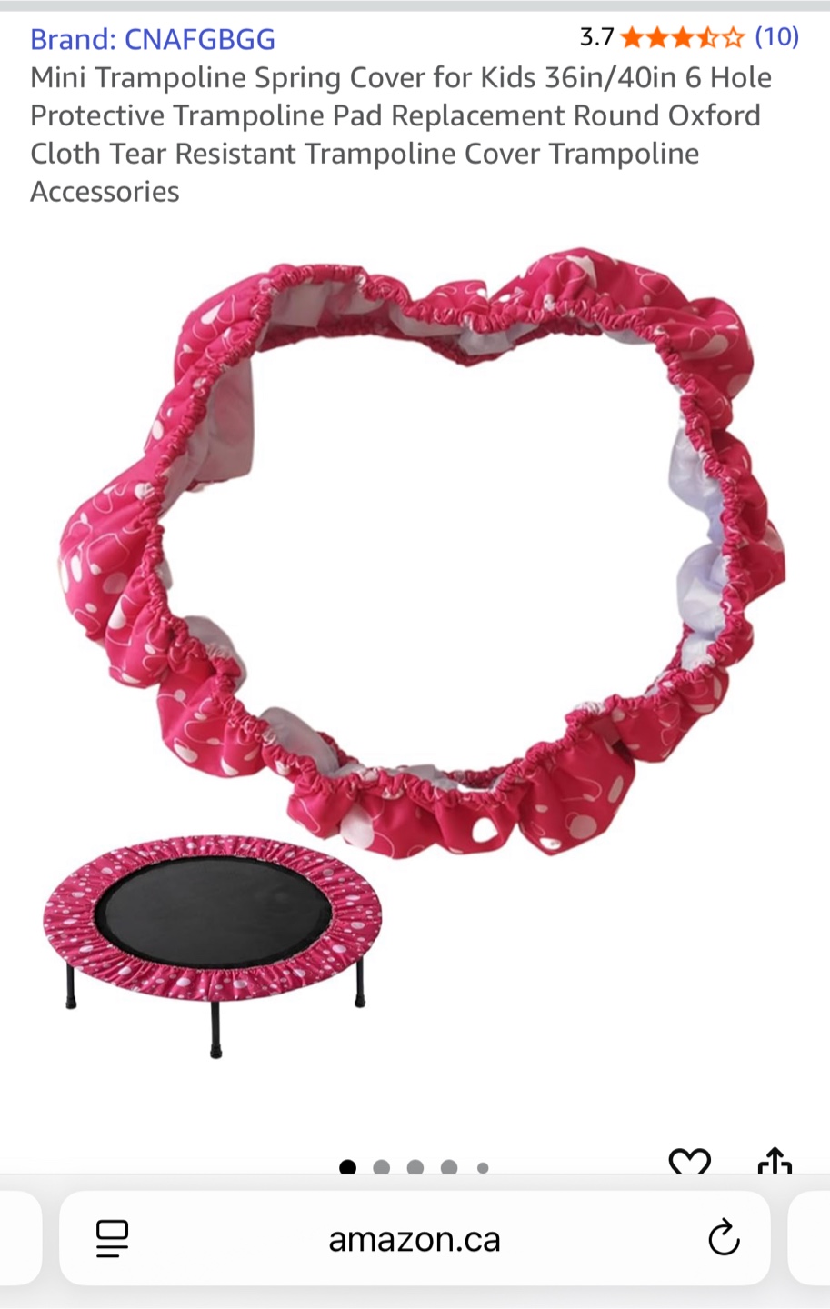 Mini Trampoline Spring Cover - Kids 36/40in
