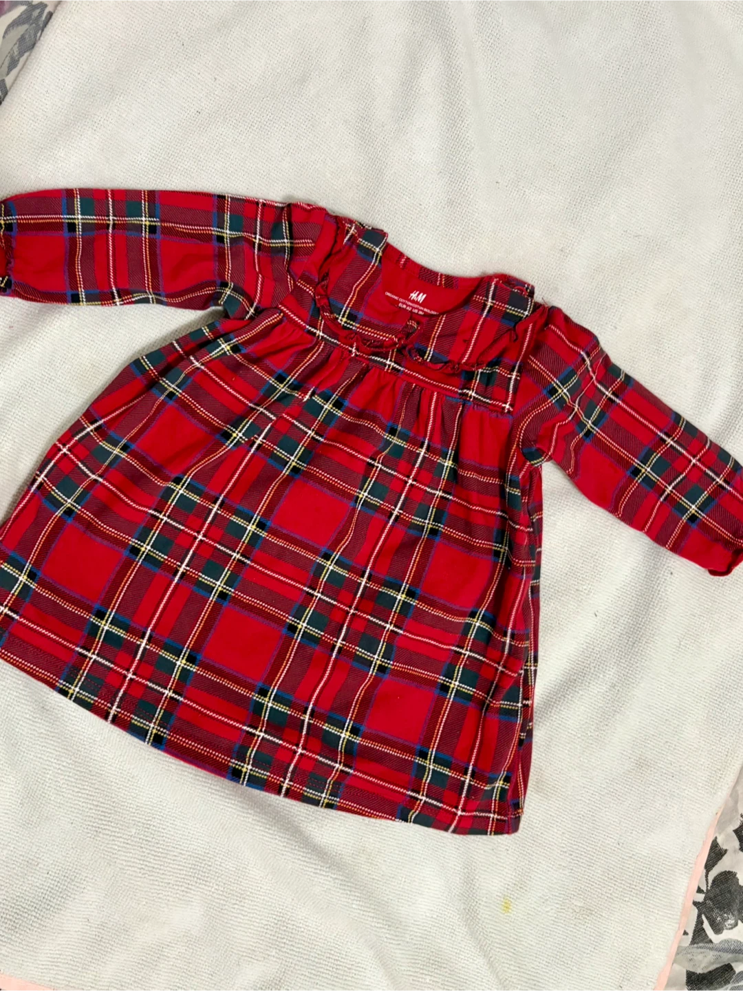 H&M Red Plaid Baby Dress Size 62