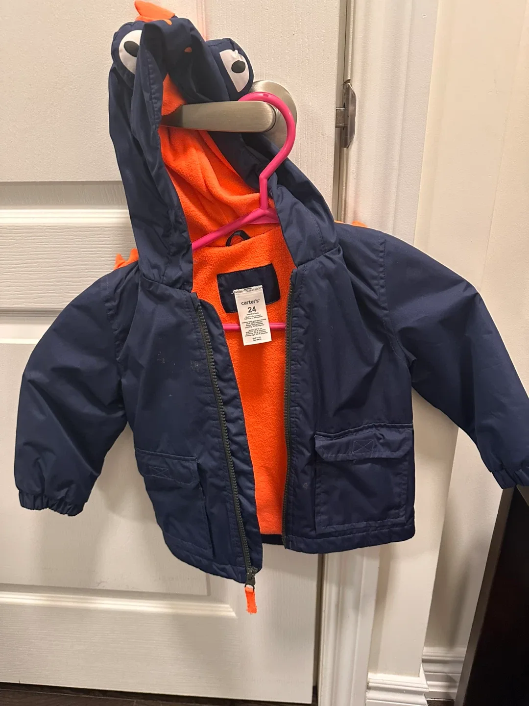 Carter's 24 Months Navy Blue Dinosaur Rain Jacket thumbnail