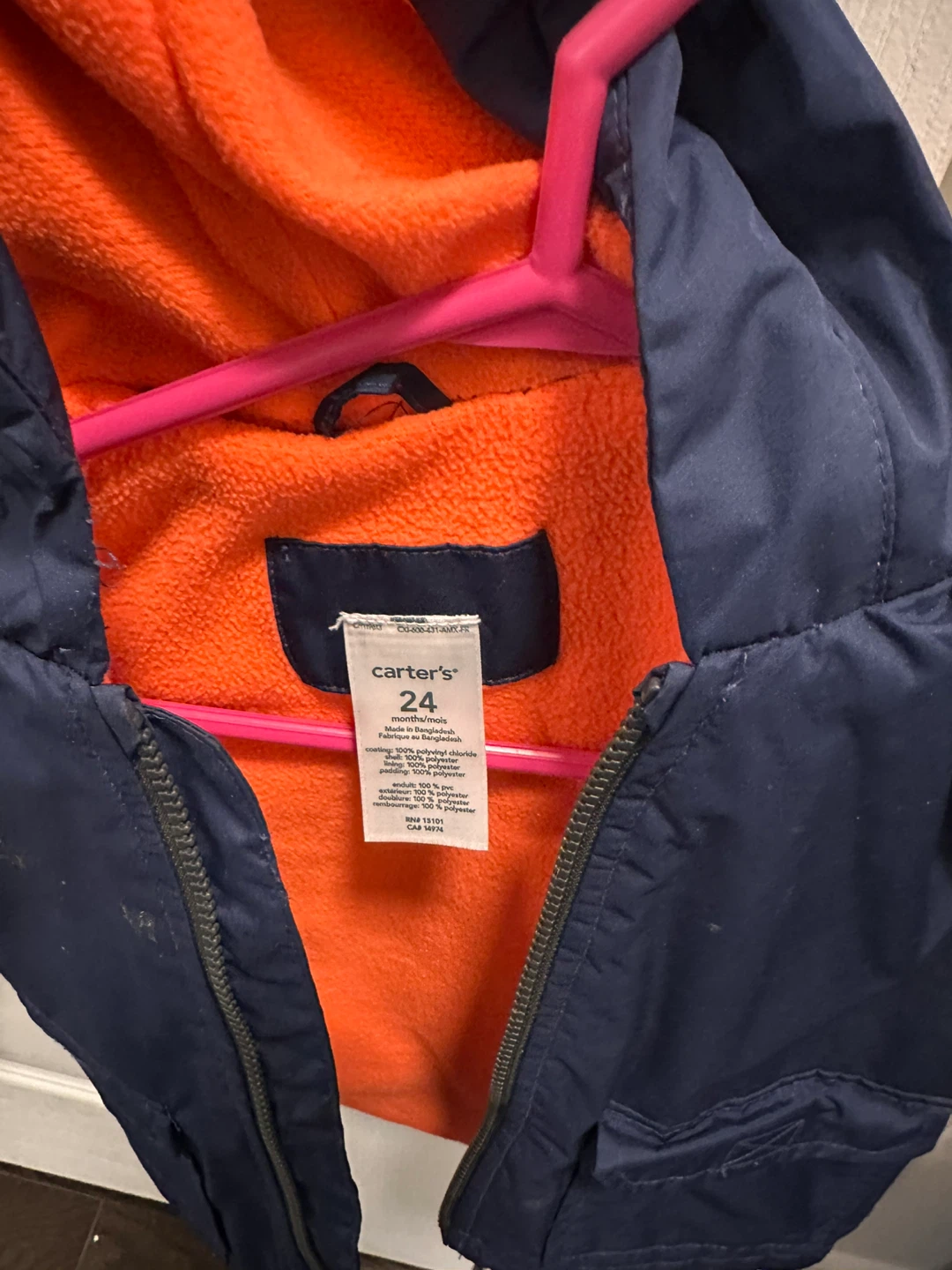 Carter's 24 Months Navy Blue Dinosaur Rain Jacket - photo 2