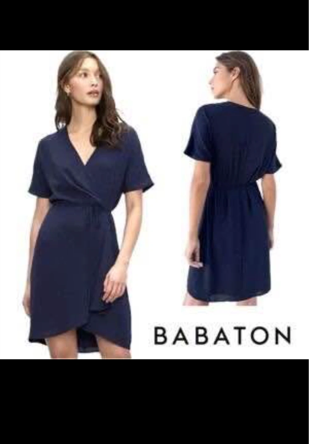 Babaton Wrap Dress Navy Blue - Size S