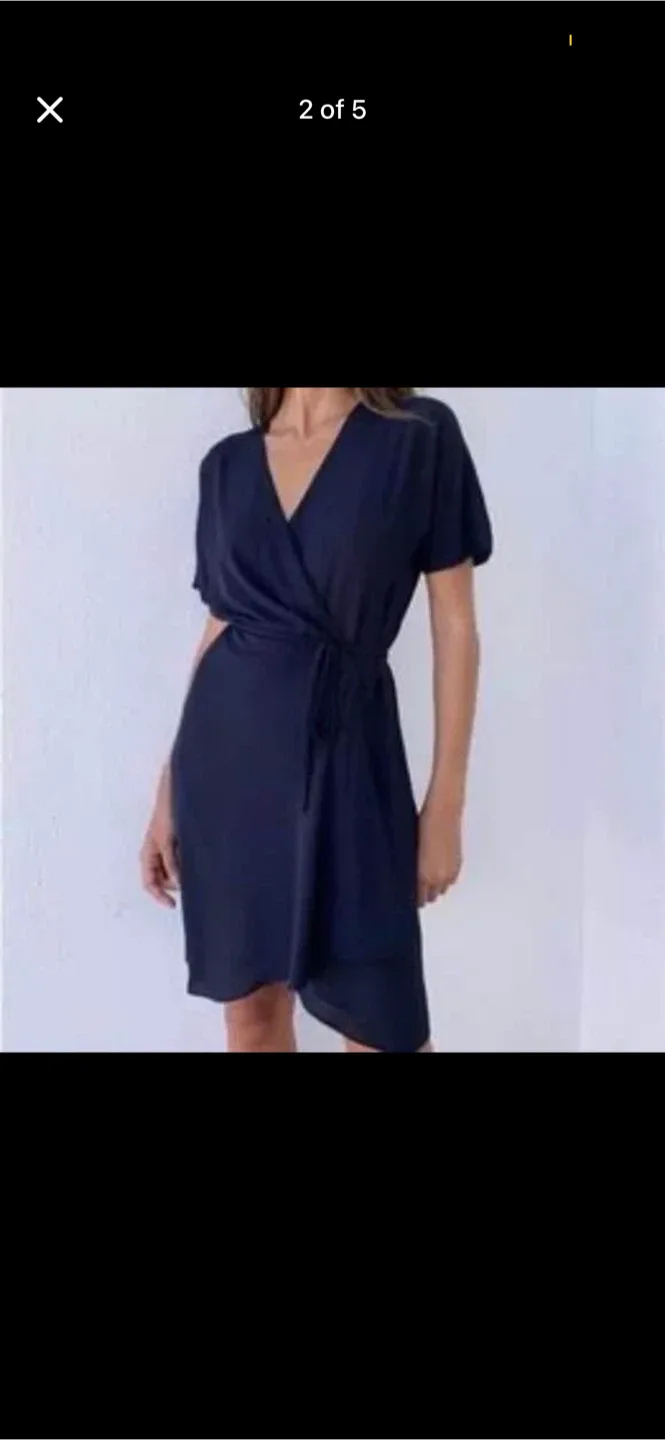 Babaton Wrap Dress Navy Blue - Size S image indicator(3)