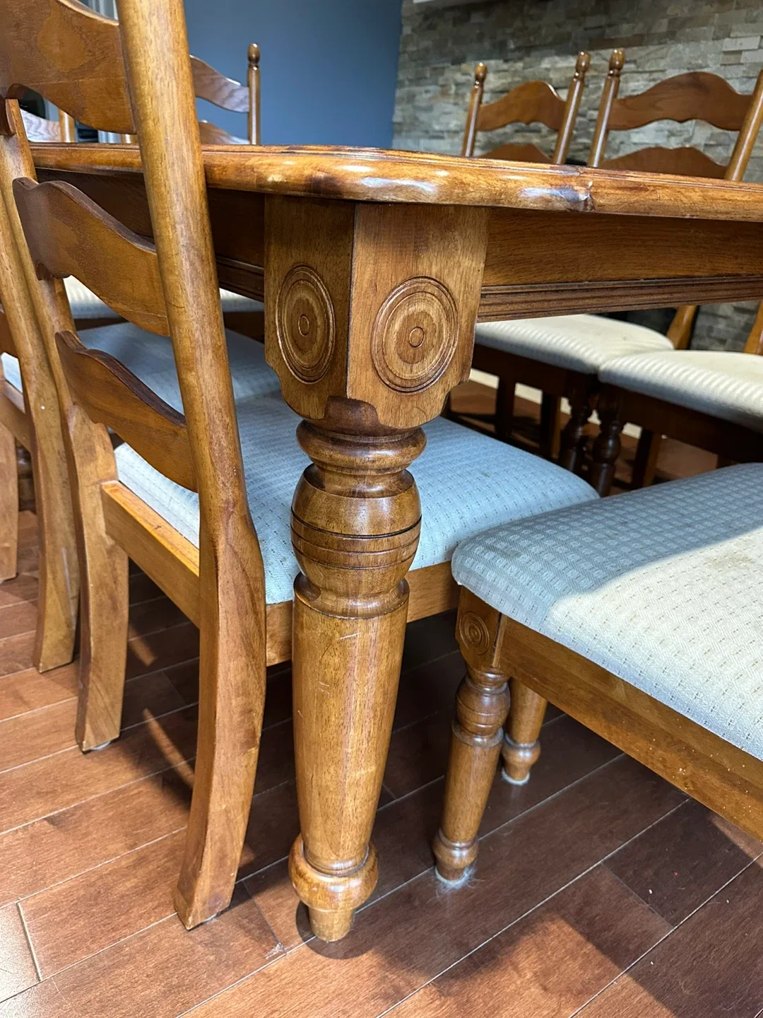 Wooden Dining Table with 8 Chairs image indicator(4)