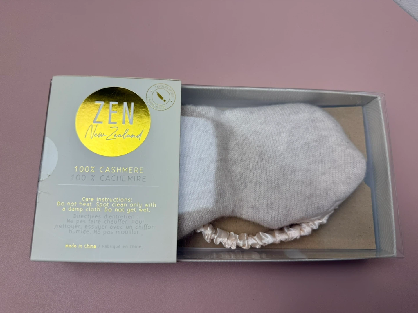 ZEN New Zealand Cashmere Eye Mask - New in Box!