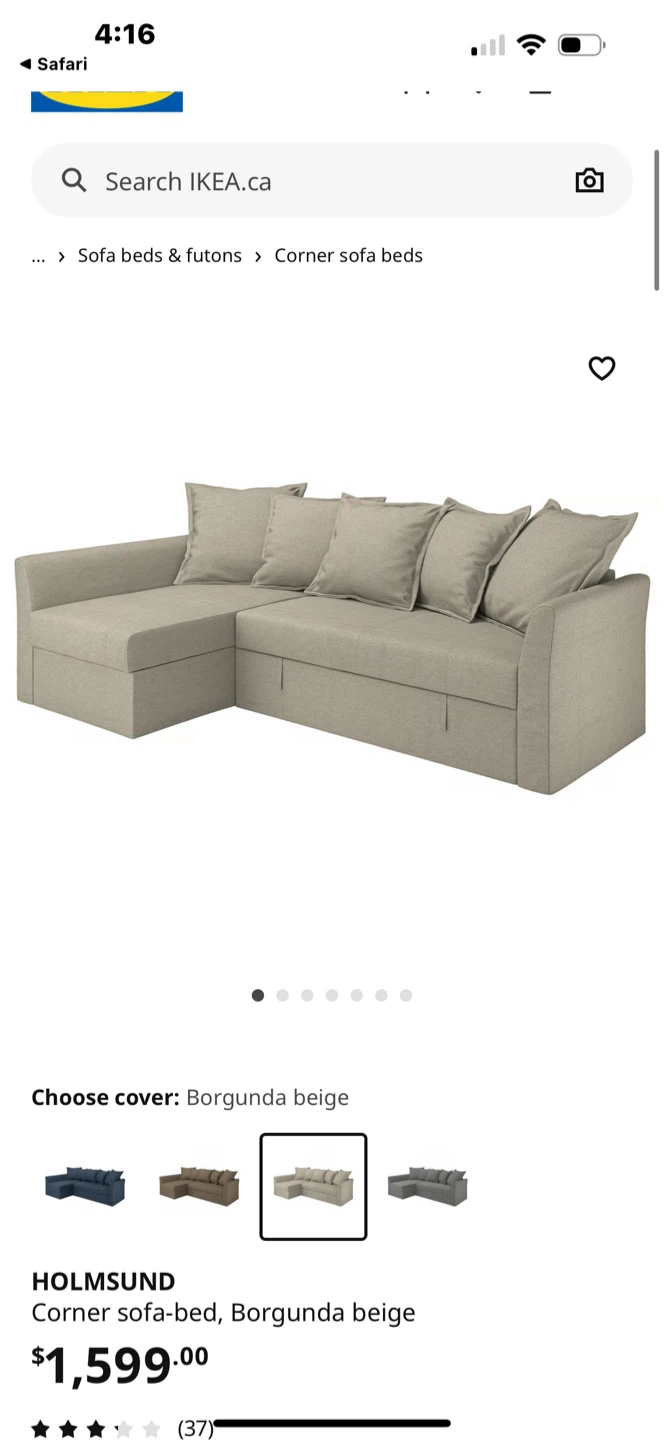 IKEA HOLMSUND Corner Sofa-bed