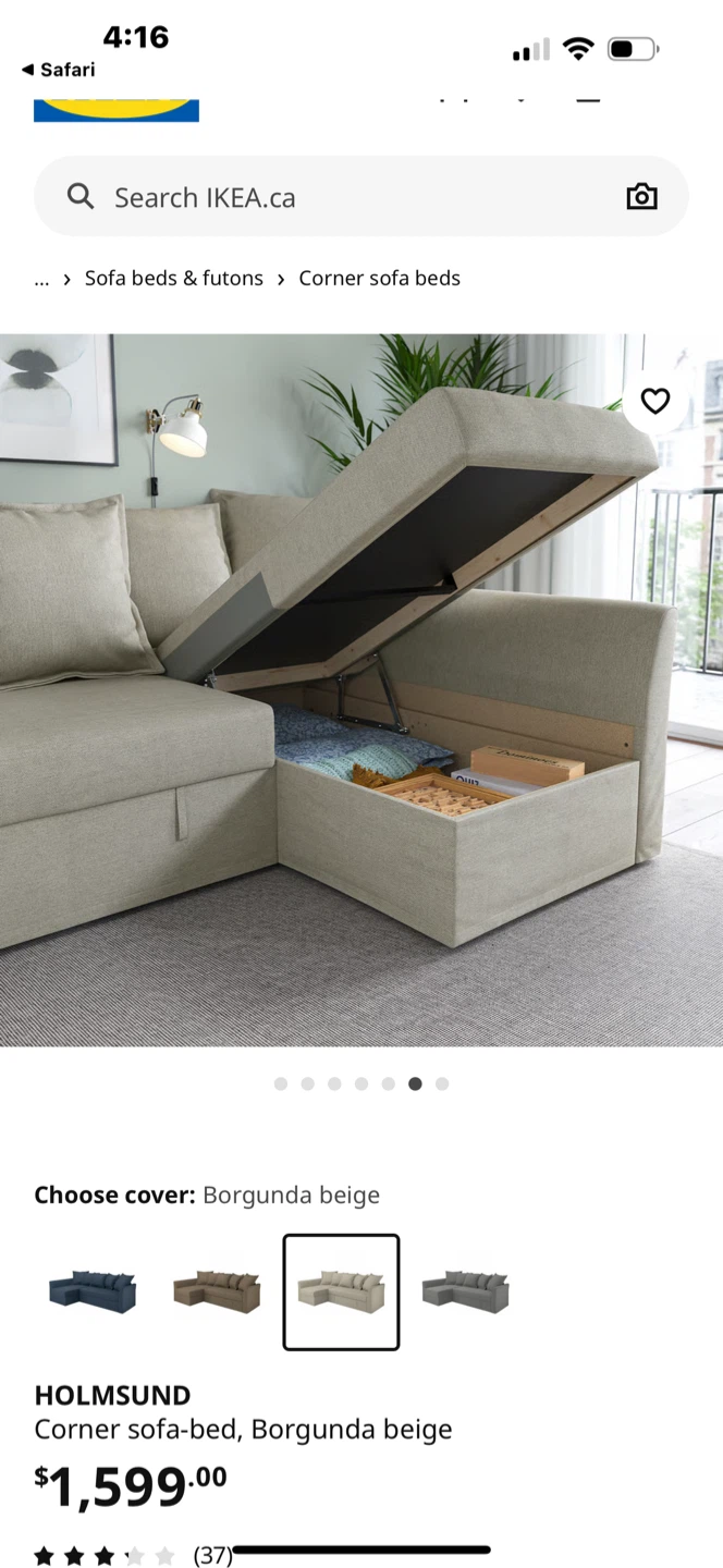 IKEA HOLMSUND Corner Sofa-bed - photo 3