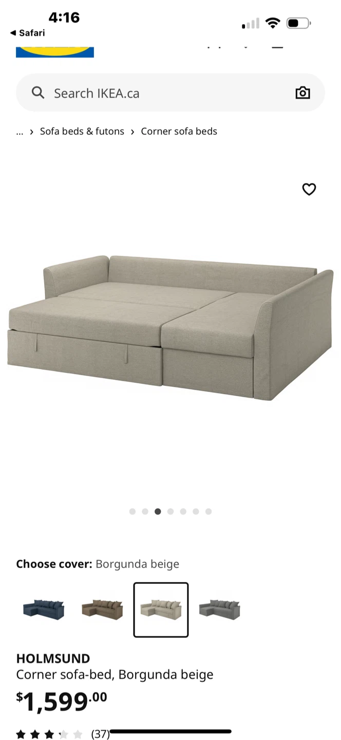 IKEA HOLMSUND Corner Sofa-bed - photo 2