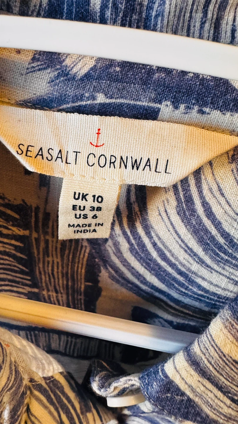 Seasalt Cornwall Blue Patterned Shirt - Size US 6 - photo 2
