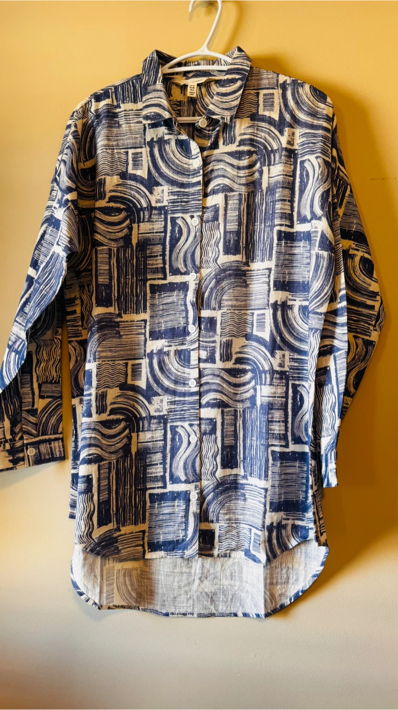 Seasalt Cornwall Blue Patterned Shirt - Size US 6 - photo 3