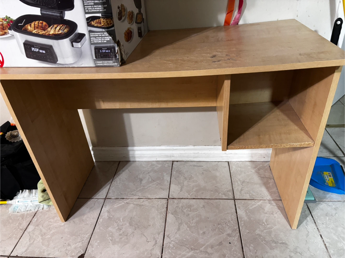 Wooden Desk with Shelf