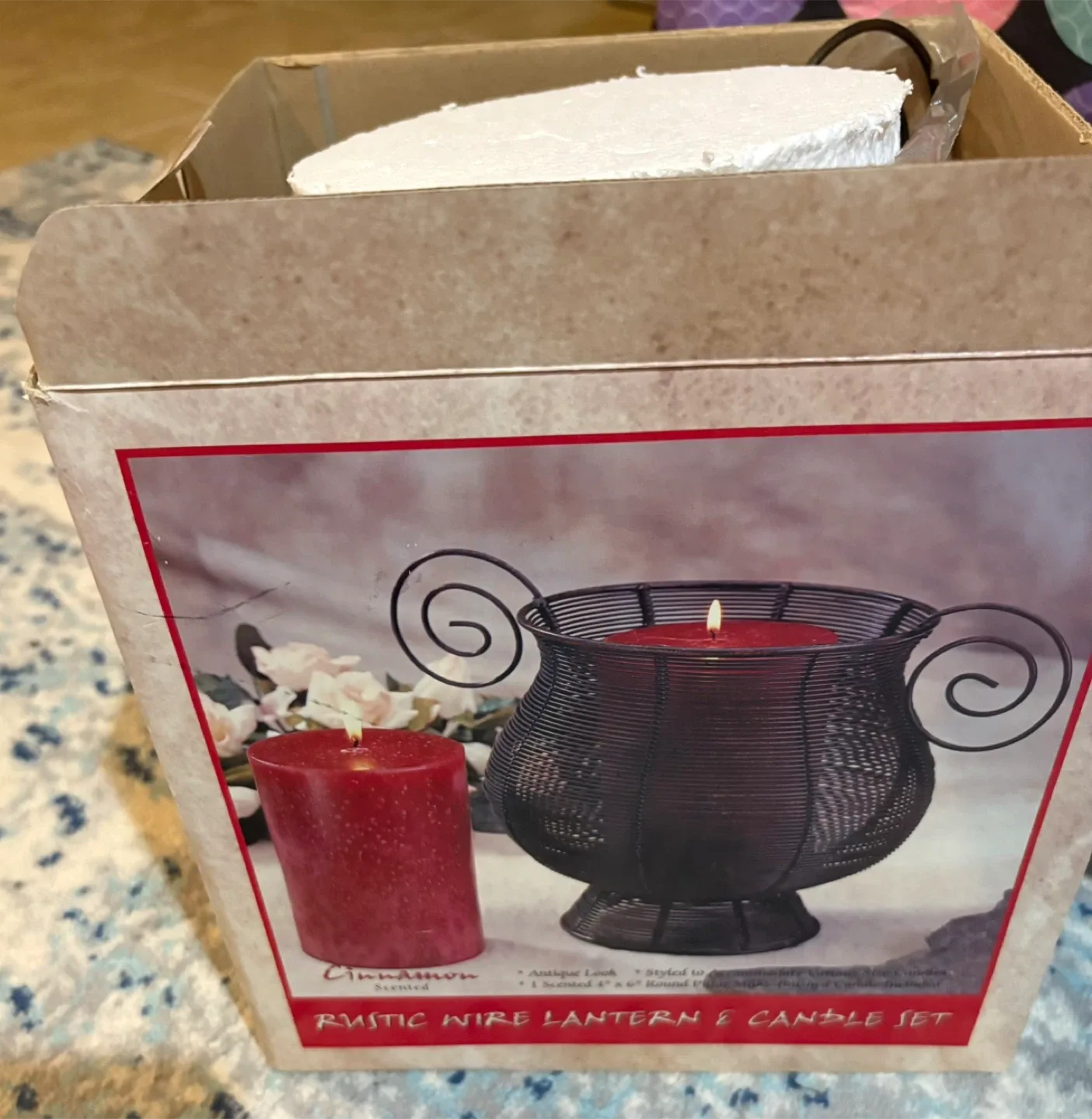 Rustic Wire Lantern & Candle Set image indicator(3)