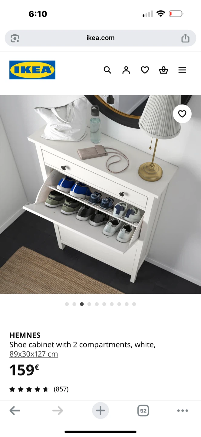 IKEA Hemnes White Shoe Cabinet - photo 2