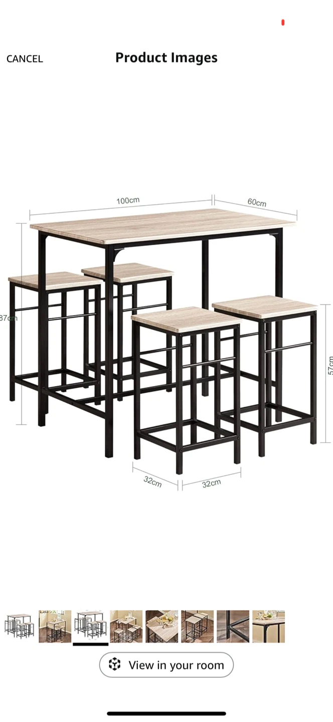 Bar Table with 4 Stools
