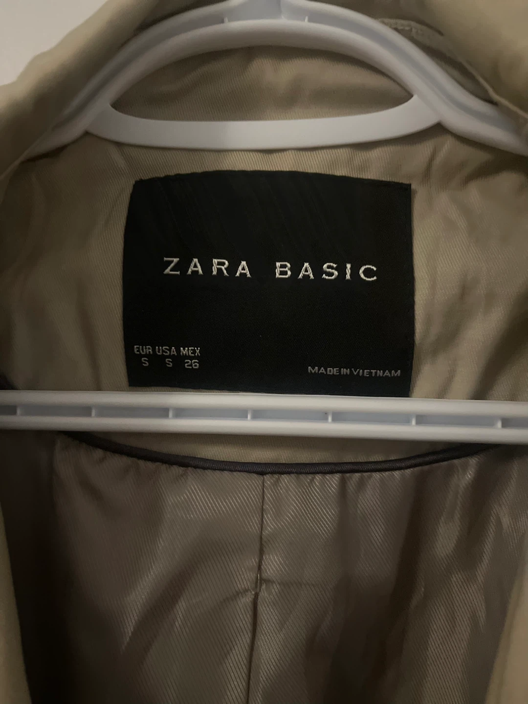 Zara Basic Beige Trench Coat - Size S - photo 2