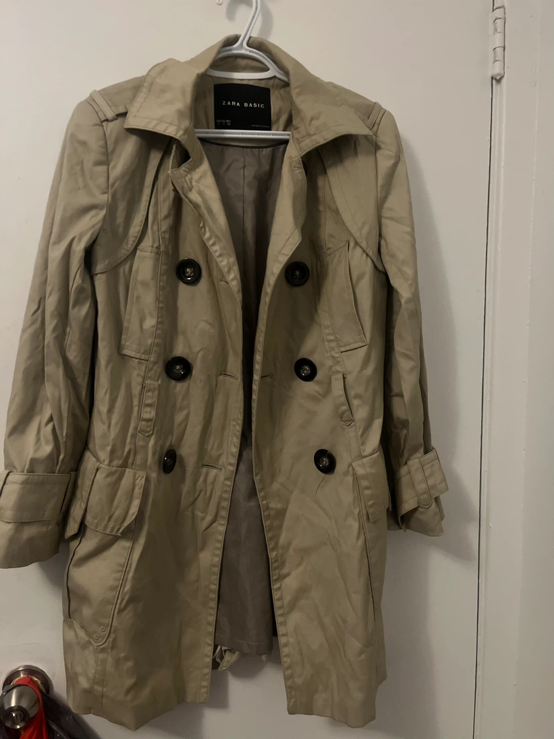 Zara Basic Beige Trench Coat - Size S