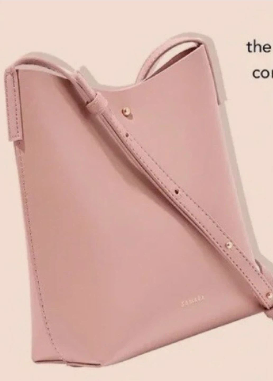 SAMARA Peony Dusty Pink Crossbody Bucket Bag - photo 2